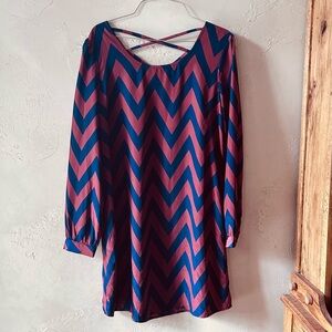 Charming Charlie Long Sleeve Chevron Dress